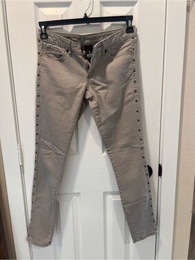 Women’s Taupe Side-Stud Skinny Jeans